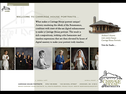 Carriage House Portraits Website